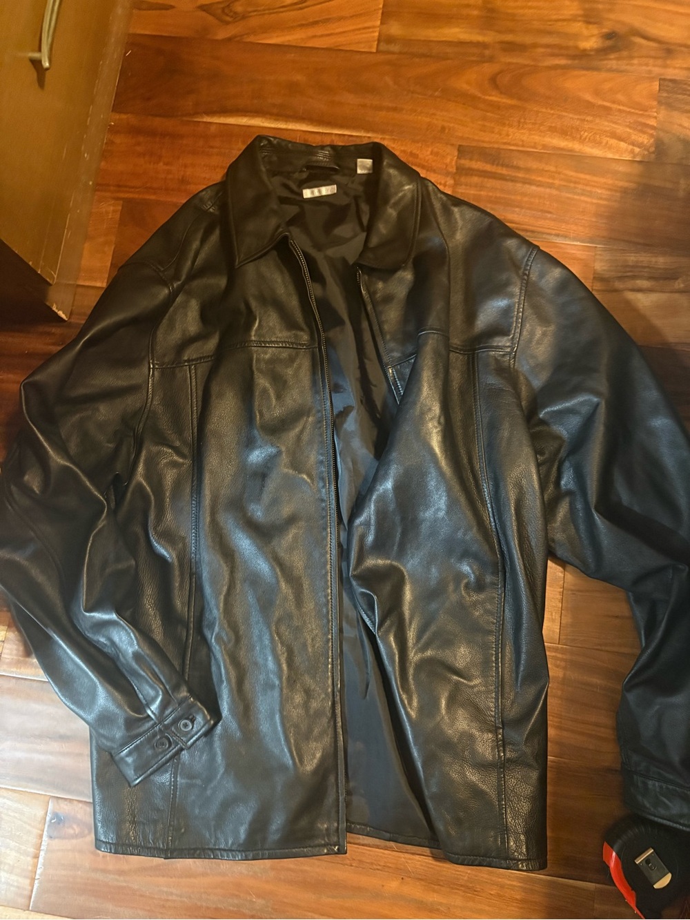 Halogen Genuine Leather Black Shirt Jacket Shacket Women’s Size xl